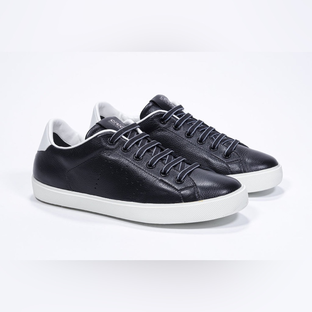 Leather Crown Black Leather Sneakers
